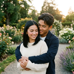 Couple smiling together